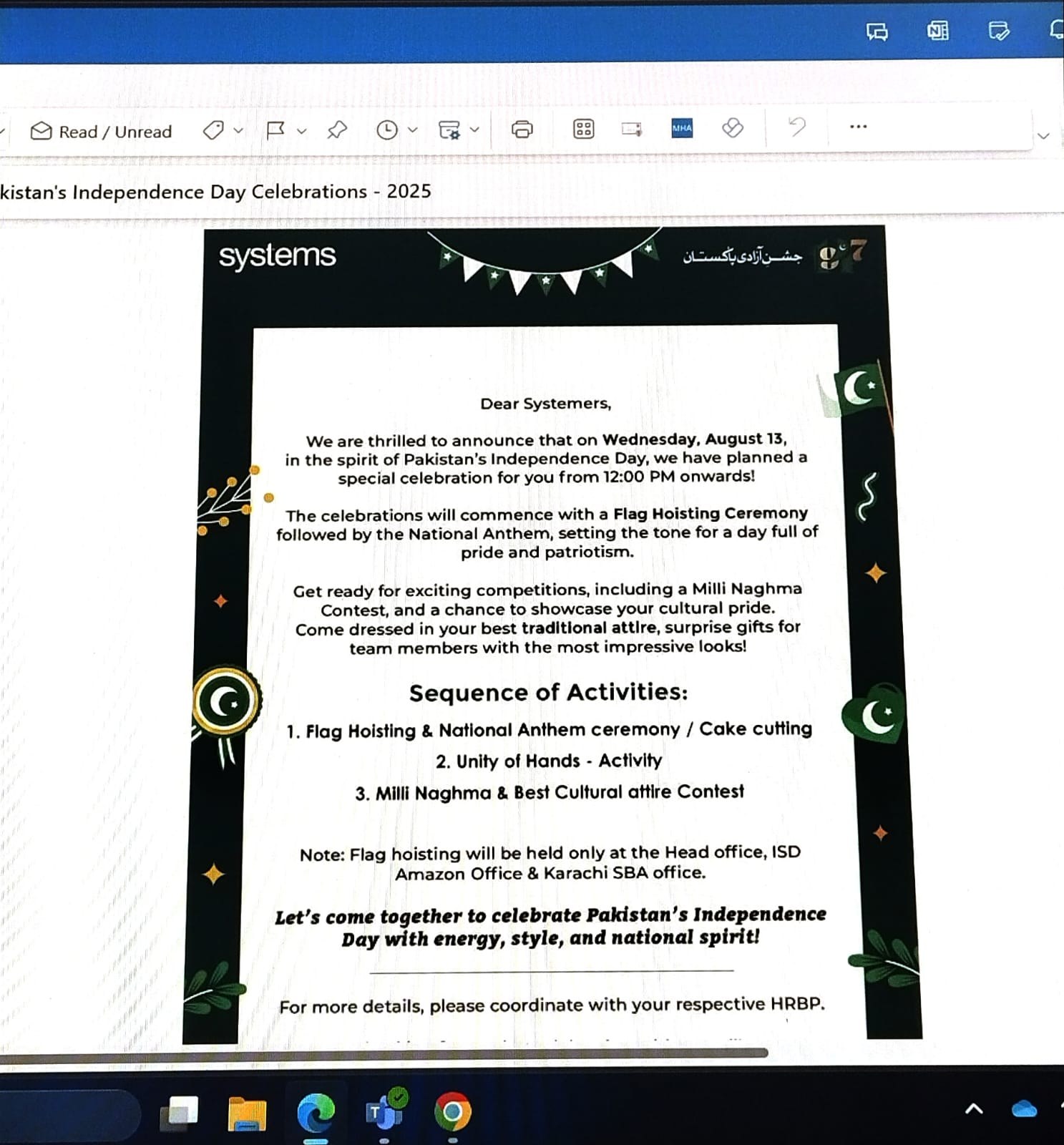 Independence Day communication